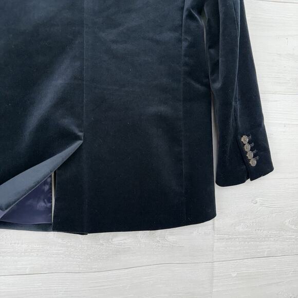 J.Crew Willa Blazer Womens 2 Black Stretch Velvet One Button‎ Preppy Academia - Picture 9 of 16